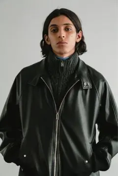 CINOH LEATHER HARRINGTON JACKET