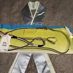 値下げ⤵️シルク帯揚げ 黄緑と青のグラデーション 新品