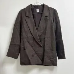 ブラウン チェック ジャケット