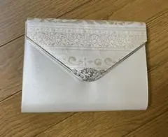 レディースハンドバッグ　和装　礼装　白　たち花