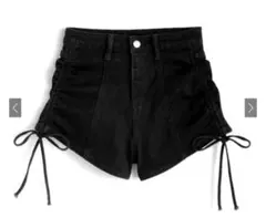 grl ドロストリボンデニムショートパンツ[pu53] L