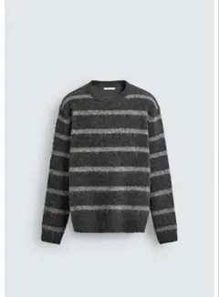 定価7990円 新品ZARA ストライプ柄起毛ボクシーフィットセーター M