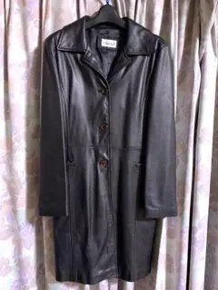 レザーロングコート⭐️ジャケット　黒　皮
