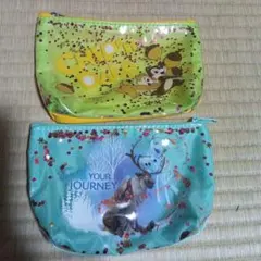 チップとデール ラメ入りポーチ 2点セット