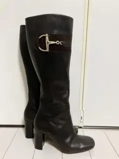 グッチ　ロングブーツ　ブラウン　レザー　24cm 24.5cm