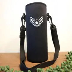 水筒カバー ★1リットル 1000ml S ★水筒ケース　黒　星ライン