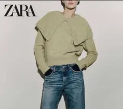 美品★ZARA ニットセーターワイドラペル ザラ