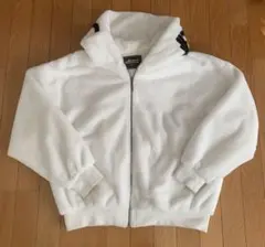 ホワイト ボアジャケット フード付き