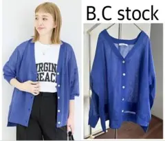 試着のみほぼ新品IENA取扱B.C STOCKワイドVネックニットカーディガン