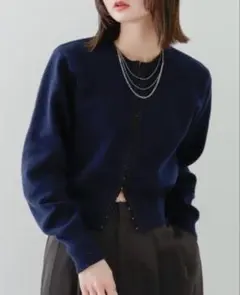 センスオブプレイス　カーディガン　ネイビー