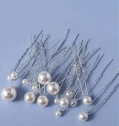 ウェディング パールUピン / ヘアピン 18本セット（12個未使用）結婚式