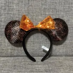 東京ディズニーランド　シー　ハロウィンカチューシャ　ミニー　オレンジスパンコール