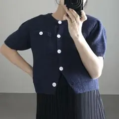 神戸レタスyuiさんコラボ　ブークレ半袖カーディガンのサムネイル