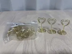 クリップ スタンド テーブルナンバースタンド ハート型 ゴールド 10個セット