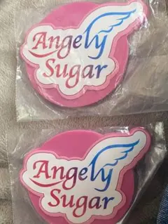 Angely Sugar ピンクロゴ 2個セット　アイカツコースター　星宮いちご