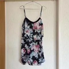 新品タグ付★リエンダ★花柄キャミワンピース ブラック/M 送料込