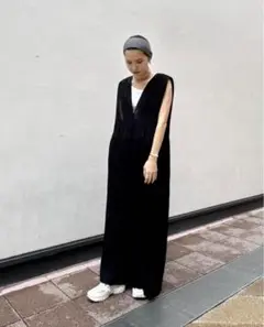 stunning lure rランダムプリーツオールインワン 黒 2