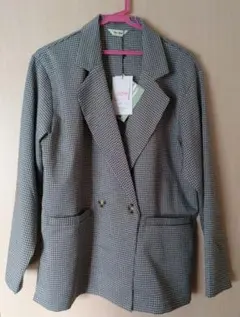 チェック柄ダブルボタンブレザー Lサイズ