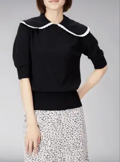 DOUBLE STANDARD CLOTHING ビックカラープルオーバーニットのサムネイル