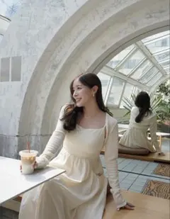 美品　羽織セットカットソードッキングワンピース　COCO DEAL