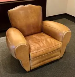 フレンチクラブチェア 本革 ヴィンテージ レザーソファ 高級 アンティーク