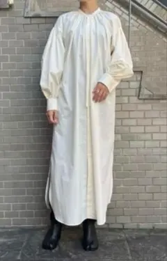 クリーニング済)HYKE バルーンスリーブ ロングワンピース【ハイク】 ⭐︎値下げ中⭐︎HYKE バルーンスリーブロングシャツワンピース サイズ38