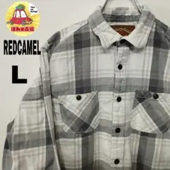 usa古着 RED CAMEL　ネルシャツ　L グレー　ホワイト　チェック