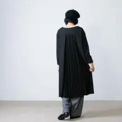 kelen ケレン プリーツ 切替 ワンピース 長袖 上品 黒 フォーマル【M】