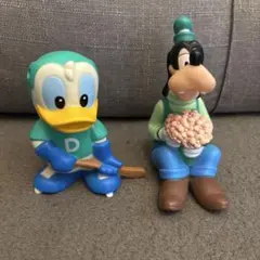 【非売品】三菱銀行 ディズニー ソフビ 貯金箱 ドナルド グーフィー 2体セット