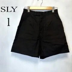 SLY スライ キュロット ショートパンツ コットン 無地 ブラック 1のサムネイル