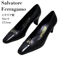 極美品✨サルヴァトーレフェラガモ パンプス ハイヒール ガンチーニ 本革 黒 6