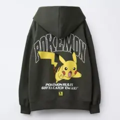 新品★134cmポケモンスウェットパーカー緑カーキグリーンZARA
