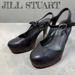 JILL STUART ブラックハイヒールパンプス　木目のサムネイル