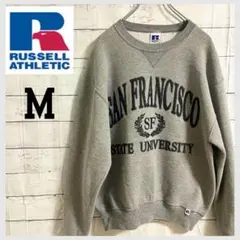 Russell Athletic　スウェット　USA製 カレッジロゴ　グレー　M