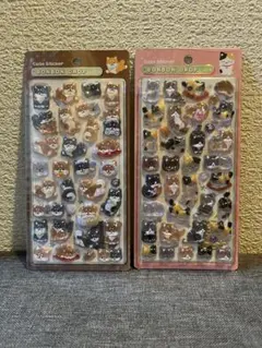 ★正規品★ ボンボンドロップシール　和柄　芝犬　ねこ　シール 2枚セット