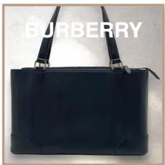 BURBERRYバーバリートートバッグ レザー肩掛けノバチェックブラックのサムネイル