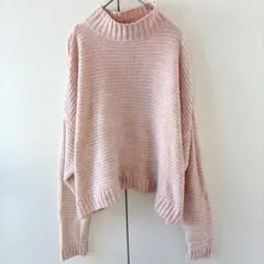 FOREVER 21 【M】ピンク ハイネックセーター ニット 古着 レディース