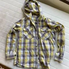 BACK NUMBER フード付きチェックシャツ M