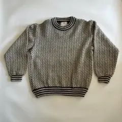 80s LLBean バーズアイ ノルウェー製 ウールセーター LARGE