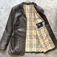 【希少】バーバリーロンドン ノバチェック リアルレザー テーラードジャケット