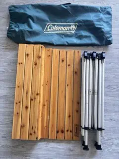廃盤品】Coleman コールマン ナチュラルウッドロールテーブル 120