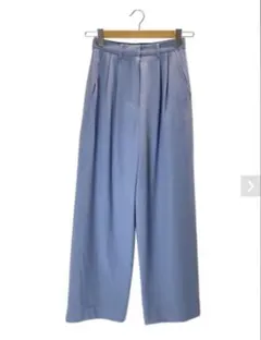 CLANE BASIC TUCK PANTS ブルー サイズ0