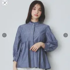 タグあり。ストライプ ペプラムシャツ 　2時間限定タイムセール！
