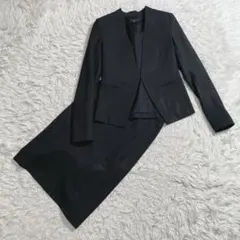 セオリー　ノーカラージャケット スカート スーツ セットアップ ブラック　XS