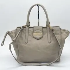 マークジェイコブス　A4可　大容量　2way ショルダーバッグ　レザー　ベージュ