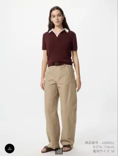 ✨新品✨ ジャージーバレルレッグパンツ/丈長め　XL BEIGE