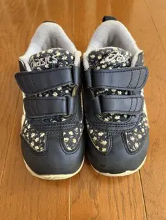 ASICS ネイビー花柄スニーカー　アシックス　16.0