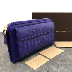 送料込み！ 極美品 BOTTEGAVENETA 長財布 パープル 429 - メルカリ