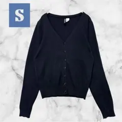 DIVIDED H&M レディース　Ｖネック　長袖カーディガン　黒　前ボタン