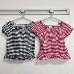 綿100% 西松屋　トップス　半袖　色違い　90cm 2点セット　まとめ売りのサムネイル